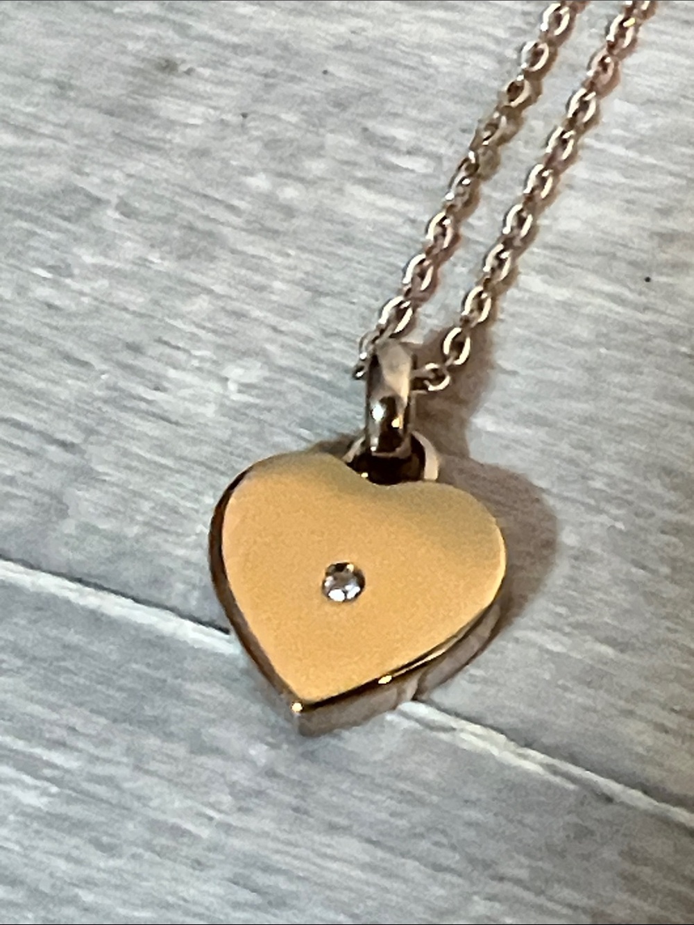 Michael Kors Rose Gold Heart Pendant Necklace with Crystal Accent